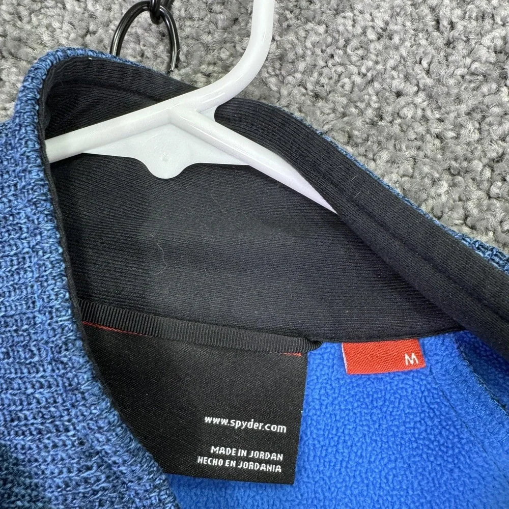 Spyder Sweatshirt Mens Medium Blue 1/4 Zip Fleece Pullover Thermal Ski Hiking